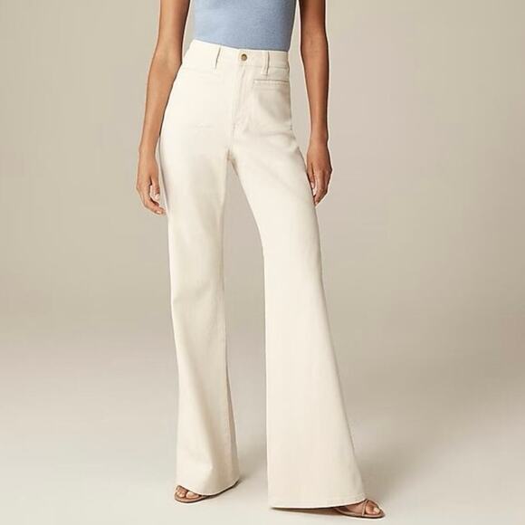 J.Crew 96' High Rise Flare Jean Ecru Wash Size 25 NWT - Picture 1 of 12